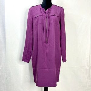 Burberry Brit Silk Blend Casual Purple Dress